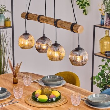 Ripoll lampa wisząca, kula świetlna, lampa wisząca kolory naturalne, czarny, 4-punktowe