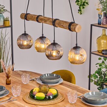 Ripoll lampa wisząca, kula świetlna, lampa wisząca kolory naturalne, czarny, 4-punktowe