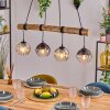 Koyoto Lampa wisząca, Kula świetlna, Lampa wisząca Ecru, Czarny, 4-punktowe