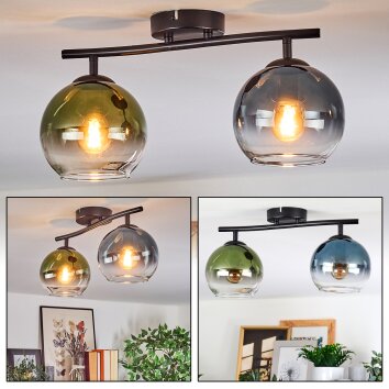 Koyoto lampa sufitowa, kula świetlna niebeieski, zielony, przezroczysty, 2-punktowe