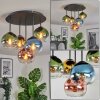 Koyoto lampa sufitowa, kula świetlna niebeieski, złoty, zielony, przezroczysty, miedziany, 5-punktowe