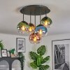 Koyoto lampa sufitowa, kula świetlna niebeieski, złoty, zielony, przezroczysty, miedziany, 5-punktowe