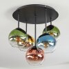 Koyoto lampa sufitowa, kula świetlna niebeieski, złoty, zielony, przezroczysty, miedziany, 5-punktowe