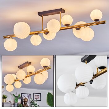 Chehalis Lampa sufitowa, Kula świetlna Złoty, Czarny, 10-punktowe Chehalis Lampa sufitowa, Kula świetlna Złoty, Czarny, 10-punktowe