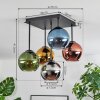 Koyoto lampa sufitowa, kula świetlna 37 cm niebeieski, chrom, złoty, zielony, miedziany, przydymiony, 5-punktowe
