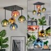 Koyoto lampa sufitowa, kula świetlna 37 cm niebeieski, złoty, zielony, przezroczysty, miedziany, 5-punktowe