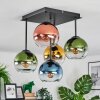 Koyoto lampa sufitowa, kula świetlna 37 cm niebeieski, złoty, zielony, przezroczysty, miedziany, 5-punktowe