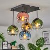 Koyoto lampa sufitowa, kula świetlna 37 cm niebeieski, złoty, zielony, przezroczysty, miedziany, 5-punktowe