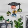 Koyoto lampa sufitowa, kula świetlna 37 cm niebeieski, złoty, zielony, przezroczysty, miedziany, 5-punktowe