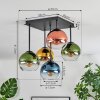 Koyoto lampa sufitowa, kula świetlna 37 cm niebeieski, złoty, zielony, przezroczysty, miedziany, 5-punktowe