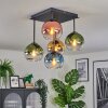 Koyoto lampa sufitowa, kula świetlna 37 cm niebeieski, złoty, zielony, przezroczysty, miedziany, 5-punktowe