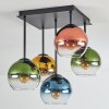 Koyoto lampa sufitowa, kula świetlna 37 cm niebeieski, złoty, zielony, przezroczysty, miedziany, 5-punktowe