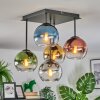 Koyoto lampa sufitowa, kula świetlna 37 cm niebeieski, złoty, zielony, przezroczysty, miedziany, przydymiony, 5-punktowe