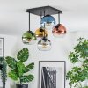 Koyoto lampa sufitowa, kula świetlna 37 cm niebeieski, złoty, zielony, przezroczysty, miedziany, przydymiony, 5-punktowe