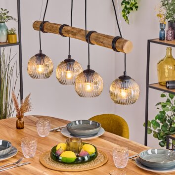 Ripoll lampa wisząca, kula świetlna, lampa wisząca kolory naturalne, czarny, 4-punktowe