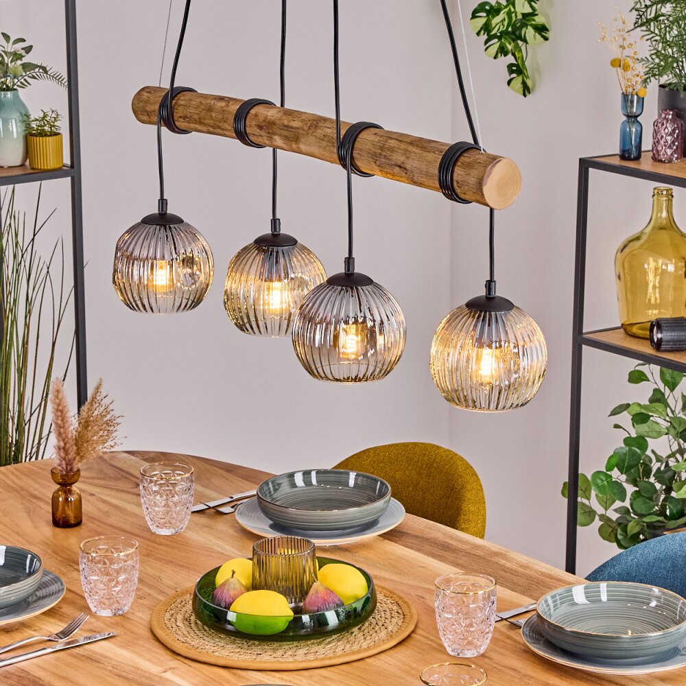 Ripoll Lampa wisząca, Kula świetlna, Lampa wisząca Ecru, Czarny, 4-punktowe main product photo