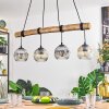 Ripoll lampa wisząca, kula świetlna, lampa wisząca kolory naturalne, czarny, 4-punktowe