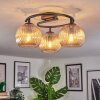 Koyoto lampa sufitowa, kula świetlna 37 cm bursztynowy, 3-punktowe