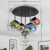 Koyoto lampa sufitowa, kula świetlna niebeieski, złoty, zielony, przezroczysty, miedziany, przydymiony, 5-punktowe