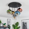 Koyoto lampa sufitowa, kula świetlna niebeieski, złoty, zielony, przezroczysty, miedziany, przydymiony, 5-punktowe