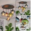 Gastor lampa sufitowa, kula świetlna 37 cm niebeieski, chrom, zielony, przezroczysty, miedziany, przydymiony, 5-punktowe