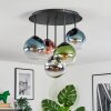 Gastor lampa sufitowa, kula świetlna 37 cm niebeieski, chrom, zielony, przezroczysty, miedziany, przydymiony, 5-punktowe