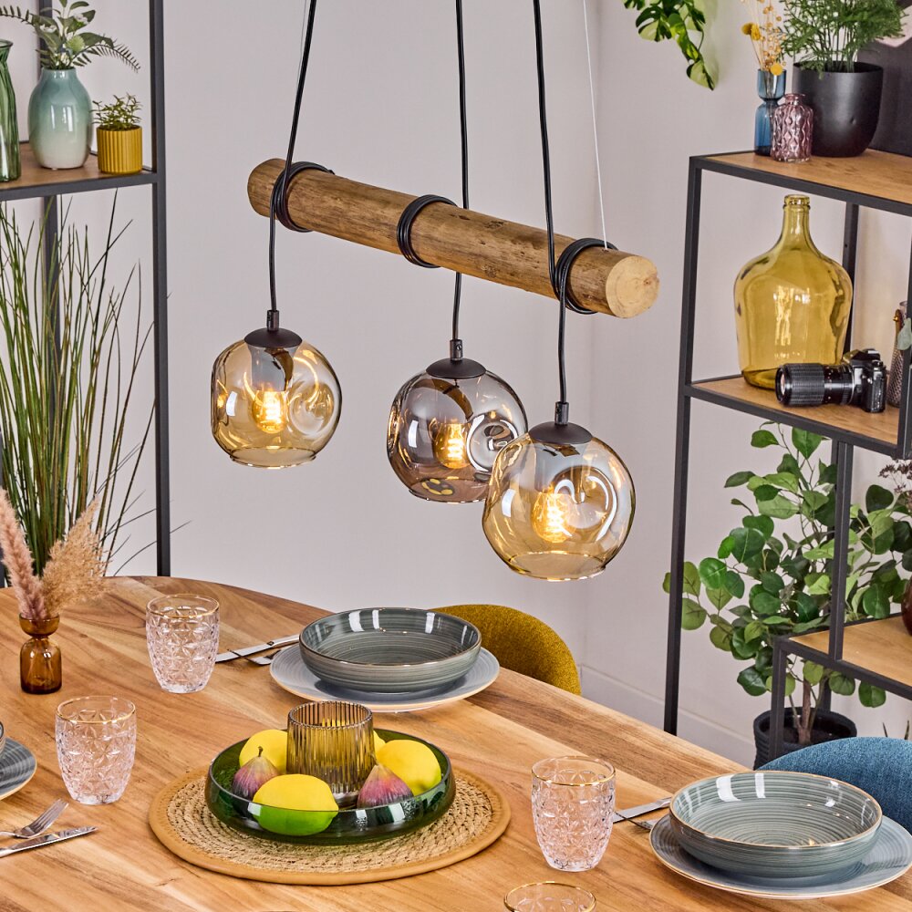 Ripoll Lampa wisząca, Kula świetlna, Lampa wisząca Ecru, Czarny, 3-punktowe main product photo