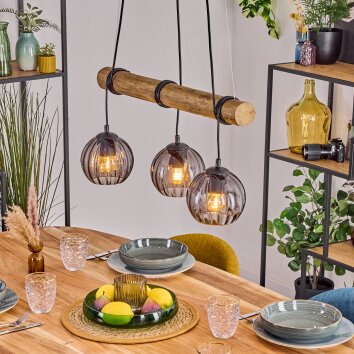 Koyoto Lampa wisząca, Kula świetlna, Lampa wisząca Ecru, Czarny, 3-punktowe Koyoto Lampa wisząca, Kula świetlna, Lampa wisząca Ecru, Czarny, 3-punktowe