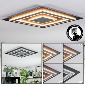 Lidor Lampa sufitowa LED Antracytowy, Szary, Czarny, 1-punktowy