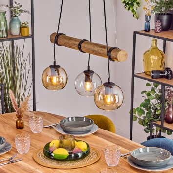 Koyoto Lampa wisząca, Kula świetlna, Lampa wisząca Ecru, Czarny, 3-punktowe