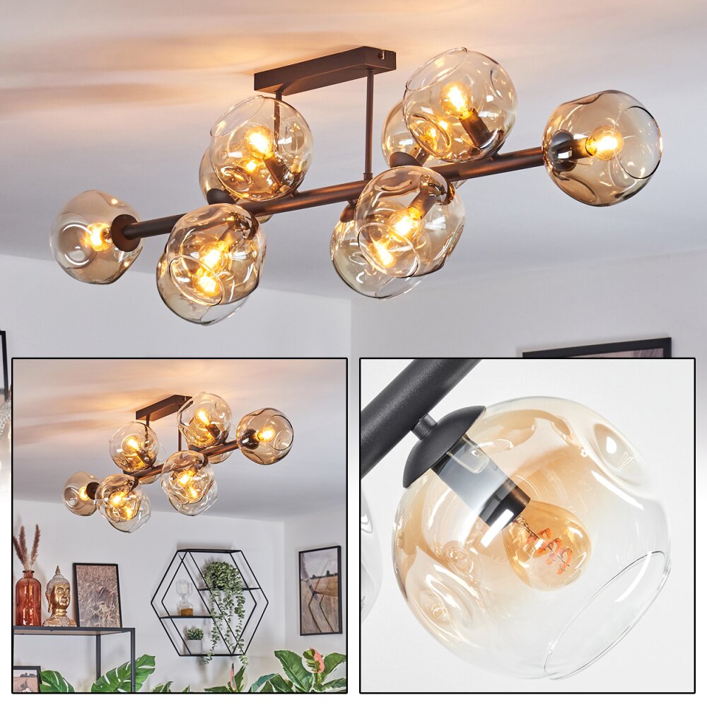 Ripoll Lampa sufitowa, Kula świetlna W kolorze bursztynu, Przezroczysty, 10-punktowe main product photo