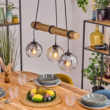 Koyoto Lampa wisząca, Kula świetlna, Lampa wisząca Ecru, Czarny, 3-punktowe Koyoto Lampa wisząca, Kula świetlna, Lampa wisząca Ecru, Czarny, 3-punktowe