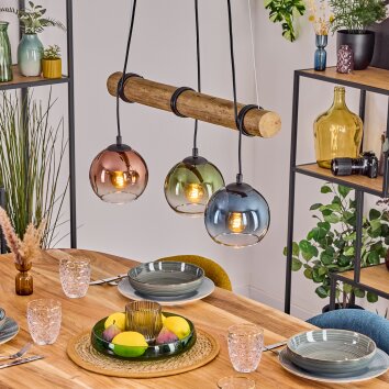 Koyoto Lampa wisząca, Kula świetlna, Lampa wisząca Ecru, Czarny, 3-punktowe Koyoto Lampa wisząca, Kula świetlna, Lampa wisząca Ecru, Czarny, 3-punktowe