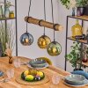 Koyoto lampa wisząca, kula świetlna, lampa wisząca kolory naturalne, czarny, 3-punktowe