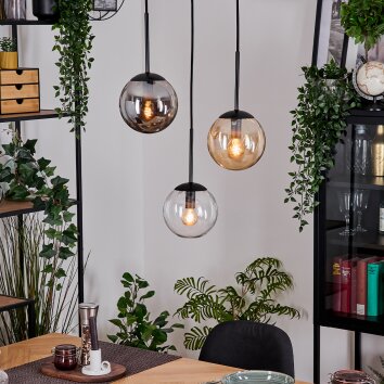 Gastor Lampa wisząca, Kula świetlna, Lampa wisząca W kolorze bursztynu, Przezroczysty, Przydymiony, 3-punktowe