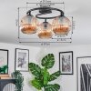 Ripoll Lampa sufitowa, Kula świetlna W kolorze bursztynu, 3-punktowe