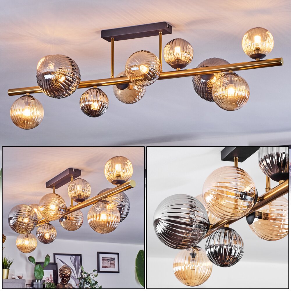 Chehalis Lampa sufitowa, Kula świetlna Złoty, Czarny, 10-punktowe main product photo