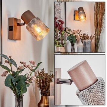Nelar Lampa ścienna, Spot ścienny Brązowy, Chrom, 1-punktowy