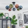 Koyoto lampa sufitowa, kula świetlna 82 cm niebeieski, zielony, miedziany, 7-punktowe