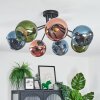 Koyoto lampa sufitowa, kula świetlna 82 cm niebeieski, zielony, miedziany, 7-punktowe