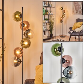 Gastor kula świetlna, lampa stojąca 34 cm niebeieski, zielony, przezroczysty, miedziany, 6-punktowe
