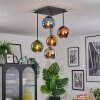 Koyoto Lampa sufitowa, Kula świetlna Niebeieski, Chrom, Złoty, Zielony, W kolorze miedzi, Przydymiony, 5-punktowe