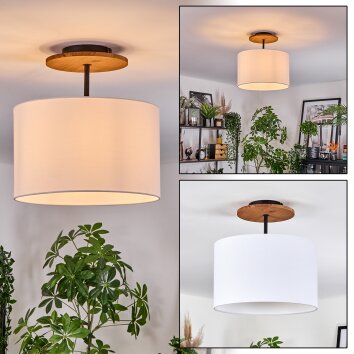 Bassagoda lampa sufitowa kolory naturalne, czarny, 1-punktowy