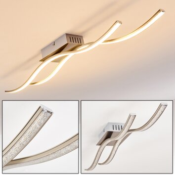 Kalandi Lampa Sufitowa LED Nikiel matowy, 2-punktowe Kalandi Lampa Sufitowa LED Nikiel matowy, 2-punktowe