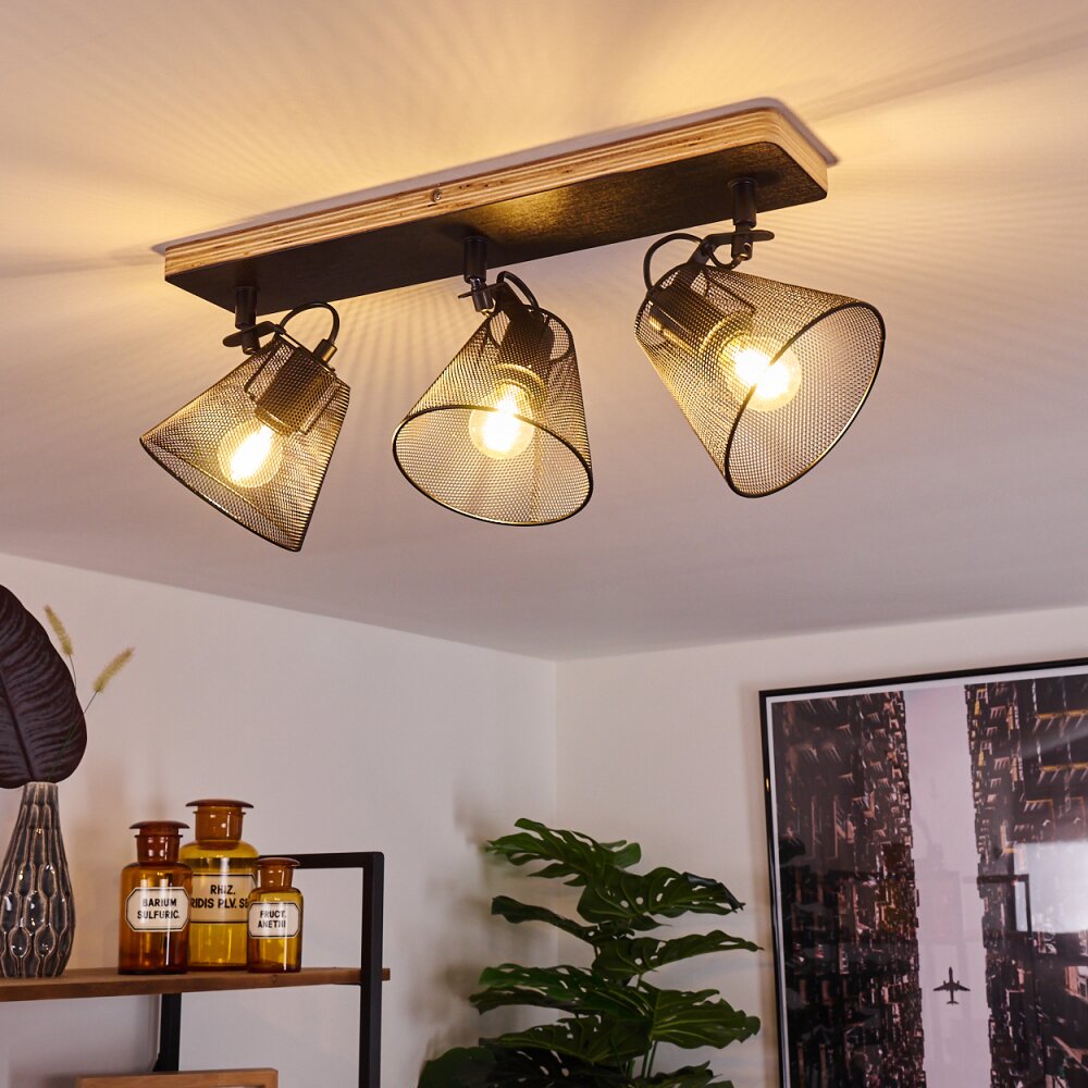 Panaguá Lampa Sufitowa Jasne drewno, Czarny, 3-punktowe main product photo