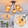 Koyoto lampa sufitowa, kula świetlna 52 cm bursztynowy, 5-punktowe