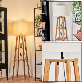 Flemming lampa stojąca kolory naturalne, czarny, 1-punktowy