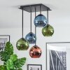 Koyoto lampa sufitowa, kula świetlna niebeieski, zielony, miedziany, 5-punktowe