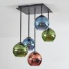 Koyoto lampa sufitowa, kula świetlna niebeieski, zielony, miedziany, 5-punktowe