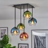 Koyoto lampa sufitowa, kula świetlna niebeieski, zielony, przezroczysty, miedziany, 5-punktowe